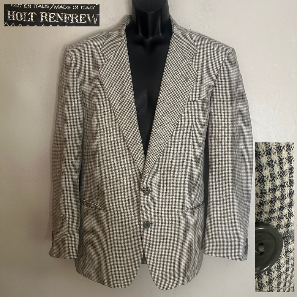 Holt Renfrew Checked Blazer EU 52R / ~US 42R Gently worn Made in Italy 2 button